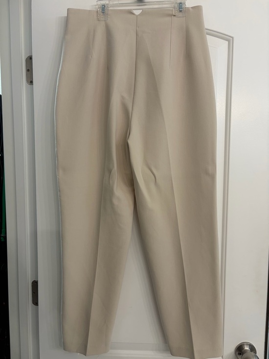 Zara Cream High-Waist Tailored Trousers - Picture 4 of 4